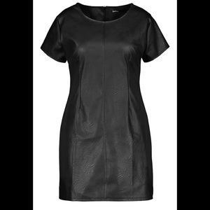 BOOHOO.com cap sleeve faux leather dress